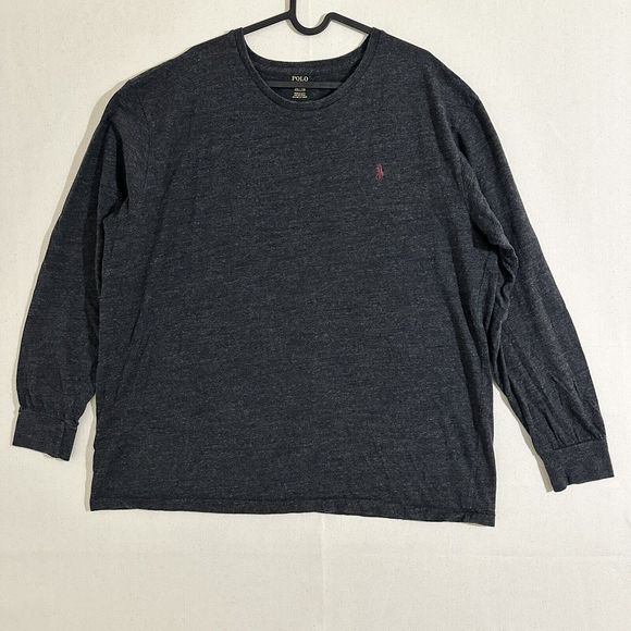 Polo Ralph Lauren Men's T-Shirt Size XL Long Sleeve V-Neck Tee Grey - Picture 1 of 9